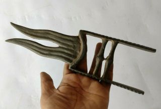 Vintage Salvage Indo Mughal Style Iron Katar Dagger Sword Unique Tiger Knife