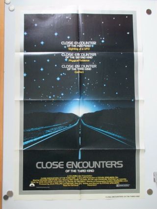 Vintage Close Encounters Of The Third Kind 1 - Sheet 27x41 Spielberg 1977
