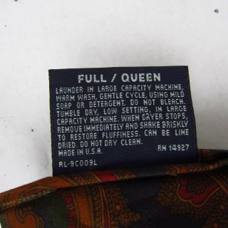Vintage Ralph Lauren Elizabeth Brianna Paisley Comforter Full/Queen Made in USA 8