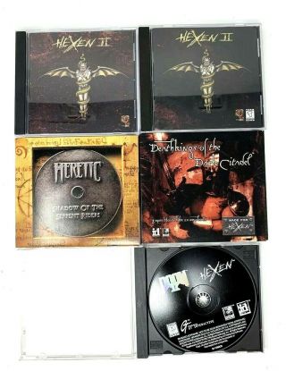 Hexen,  Hexen Ii,  Heretic,  Deathkings Of The Dark,  Pc Computer Games 1996 Vtg