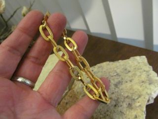 Vintage Kenneth Lane Gold tone Long link chain Bracelet 2