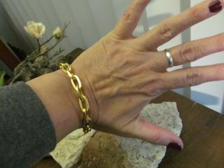 Vintage Kenneth Lane Gold tone Long link chain Bracelet 3