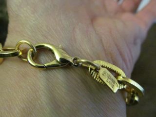Vintage Kenneth Lane Gold tone Long link chain Bracelet 4