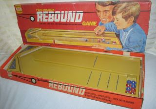 Vintage Ideal Toys Rebound Family Table Game 1971 Box Complete