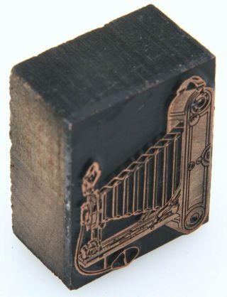 Vintage Printing Letterpress Printers Block Copper Folding Camera Block 380292
