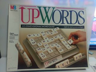 Vintage 1988 Upwords 3d Word Game By Milton Bradley Complete Game