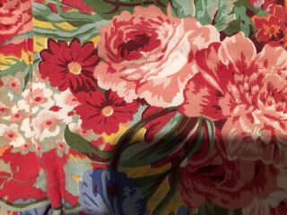 Ralph Lauren Beach House Queen Fitted Sheet Floral Red 2 Pillowcases Vintage 8
