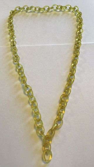 Vintage Art Deco Yellow Celluloid Chain Necklace