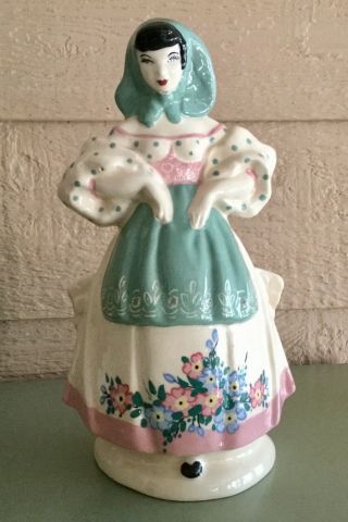 Vintage Signed Weil Ware California Pottery Lady/girl Figurine Vase/planter