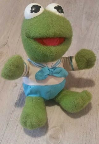 Vintage Hasbro Softies Sailor Kermit Frog Plush Muppet Babies 1985 Stuffed
