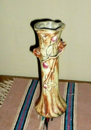 Vintage Weller Pottery Weller Ware Woodcraft Apple Tree Bud Vase 9 