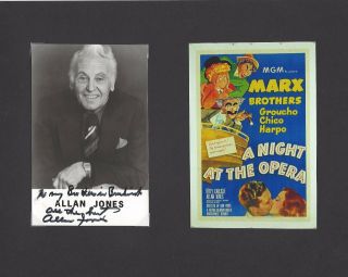 Allan Jones Tenor The Marx Brothers Vintage Signed Photo Autograph With