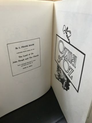 Ozma of Oz by L.  Frank Baum,  Reilly & Britton.  Reprint. 5