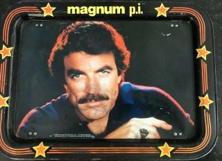 1982 Magnum P.  I.  Tv Tray Lap Top Table Vintage Pi Television Metal