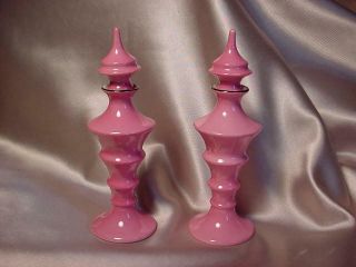 Vintage Art Deco Porcelain Pink Perfume Bottles