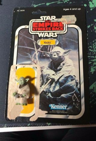 Vintage Star Wars Loose 100 Cardback And Figure Yoda B 32 Back