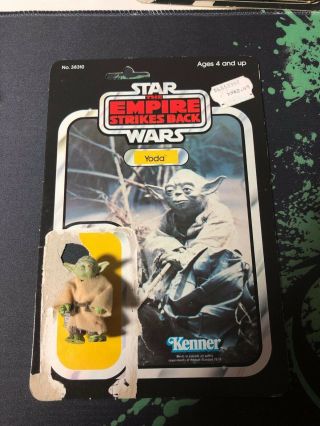 Vintage Star Wars Loose 100 Cardback And Figure Yoda C 32 Back