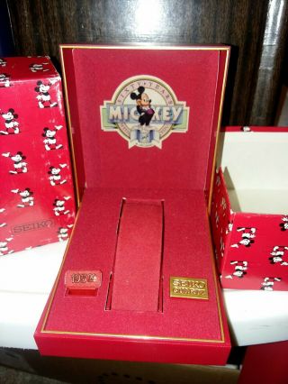 Vintage Disney Mickey Mouse Watch Seiko 60th Anniversary Quartz w/inse BOX ONLY 2