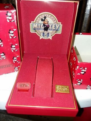 Vintage Disney Mickey Mouse Watch Seiko 60th Anniversary Quartz w/inse BOX ONLY 5