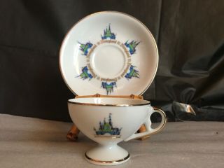 60’s Vintage Walt Disney Productions Disneyland Castle Tea Cup And Saucer Japan