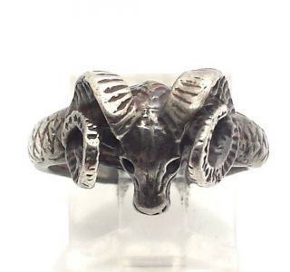 Vintage 3d Rams Head Design Band Fine Sterling Silver 925 Ring 8g Sz7 M5306