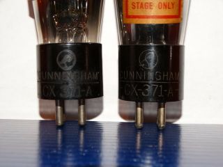 2 - CX - 371 - A Cunningham Globe Tubes Strong Matched Pair Hot Stamped Bases 2