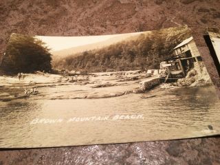 5 Vintage 1920 ' s Photo Postcards of Brown Mountain Beach,  Lenoir,  North Carolina 4