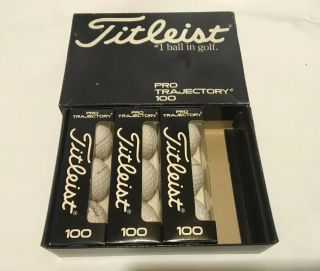 9 Vintage Titleist Pro Trajectory 100 Golf Balls - 3 Sleeves & A Box