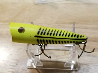 Pico Pop Yellow Shore Minnow Vintage Topwater Surface Lure Chartreuse