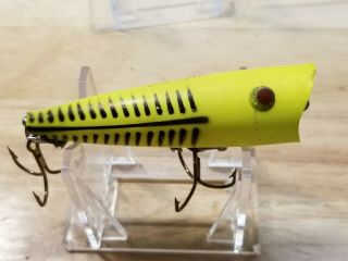 Pico Pop Yellow Shore Minnow Vintage Topwater Surface Lure Chartreuse 3