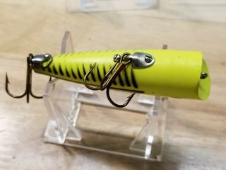 Pico Pop Yellow Shore Minnow Vintage Topwater Surface Lure Chartreuse 4