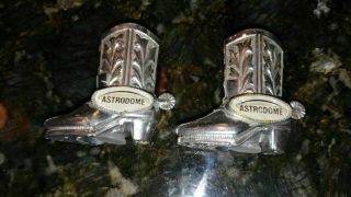 Vintage Astrodome Houston,  Texas Cowboy Boots With Spurs Salt & Pepper Shakers