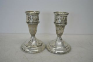 Vintage Towle Marked Weighted Sterling Silver.  925 Candle Holders 518g