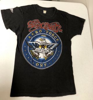 Vintage 1986 Aerosmith Aero Force One Concert T Shirt 1980s Rock Concert Shirt 2