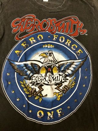 Vintage 1986 Aerosmith Aero Force One Concert T Shirt 1980s Rock Concert Shirt 3