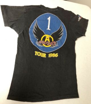 Vintage 1986 Aerosmith Aero Force One Concert T Shirt 1980s Rock Concert Shirt 6