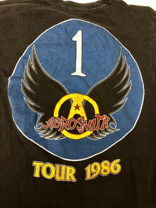 Vintage 1986 Aerosmith Aero Force One Concert T Shirt 1980s Rock Concert Shirt 7