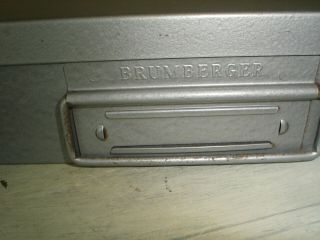 Vintage BRUMBERGER 150 Slot Metal Box Slide Tray Coin Collector File Case VGC 3