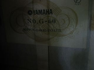 Vintage Yamaha G - 60 Nippon Gakki Classical Guitar. 8