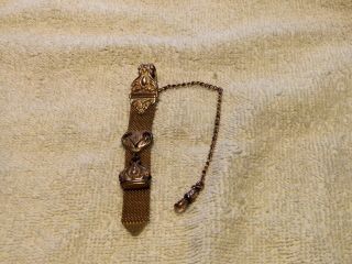 Vintage Mesh Pocket Watch Belt Clip Chain With Seal Charm & Swivel Clip - Fxc Co
