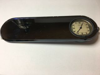Vintage Standard Mirror Co.  Rearview Mirror With Clock - Still