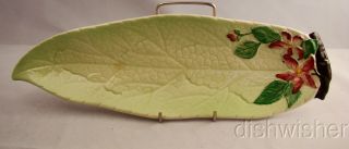 Vintage Carlton Ware Apple Blossom Green Leaf Dish " D " 14 " 3175 Circa 1969