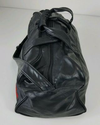 Vintage Wilson Black Leather Duffle Hand Bag Gym Bag Tennis 2