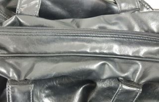 Vintage Wilson Black Leather Duffle Hand Bag Gym Bag Tennis 6