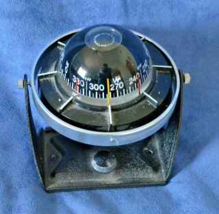 Vintage Aqua Meter Compass Roseland Nj W/ Mount Boat