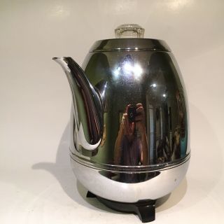Vintage General Electric Percolator GE 33P30 Pot Belly 9 Cup Chrome Coffee Maker 3