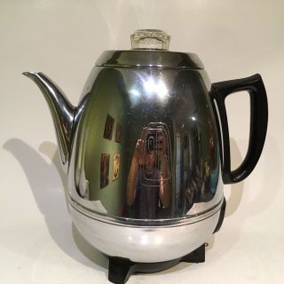 Vintage General Electric Percolator GE 33P30 Pot Belly 9 Cup Chrome Coffee Maker 4