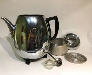 Vintage General Electric Percolator GE 33P30 Pot Belly 9 Cup Chrome Coffee Maker 7
