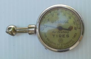 Vintage U.  S.  Gauge,  Dial Tire Gauge,  10 - 80 Lbs