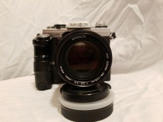 Vintage Minolta XG - M 35mm SLR Film Camera w/35 - 105mm Motor Drive Case 2